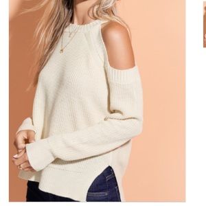 Brand new open shoulder sweater